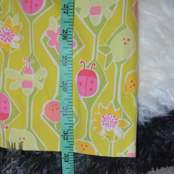 Lilly Pulitzer A-Maze-Ing Vintage White Label Citrus Lemon Bee Halter Dress 0 - Picture 5 of 7